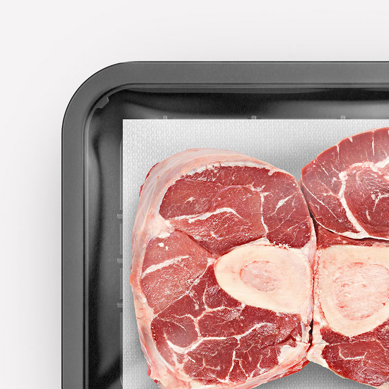 Dettaglio Meatpad, assorbente alimentari mantiene intatta la freschezza della carne - MAGIC